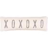 Mud Pie Polyester XOXOXO Washed Canvas Long Pillow 4163015, 1 Count (Pack of 1)(XOXOXO)