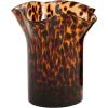 Mud Pie Ruffle Tortoise Glass Vase, Small, 6.75″ x 4″