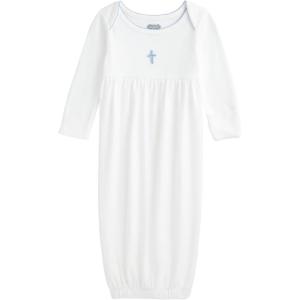 Mud Pie Baby Crochet Cross Gown(Blue)