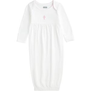 Mud Pie Baby Crochet Cross Gown(Pink)