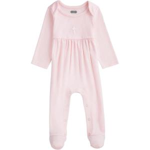 Mud Pie Baby Sleeper with Crochet Cross(Pink)