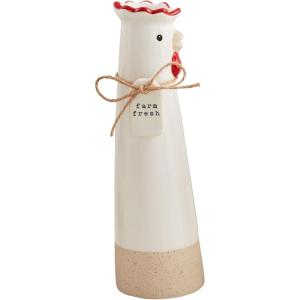 Mud Pie Farm Stem Vase, Chicken, 7.25″ x 2″