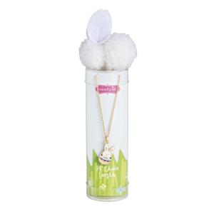 Mud Pie Pink Easter Tube Necklace(WHITE)