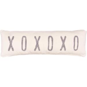 Mud Pie Polyester XOXOXO Washed Canvas Long Pillow 4163015, 1 Count (Pack of 1)(XOXOXO)