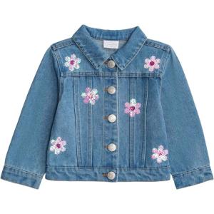Mud Pie Toddler Girl Sequin Daisy Denim Jacket