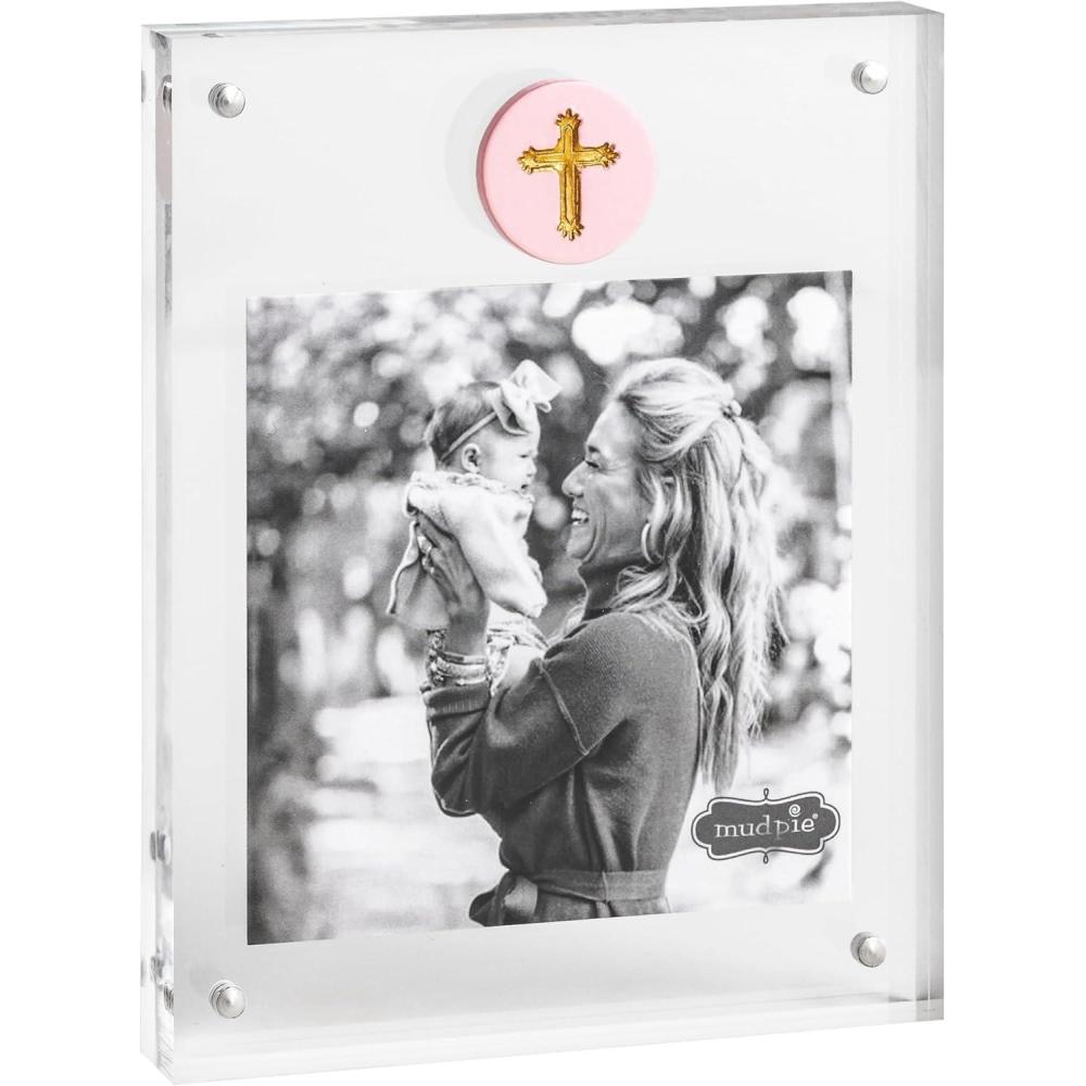 image:imageMud Pie Acrylic Blue Cross Icon Picture FramePINK