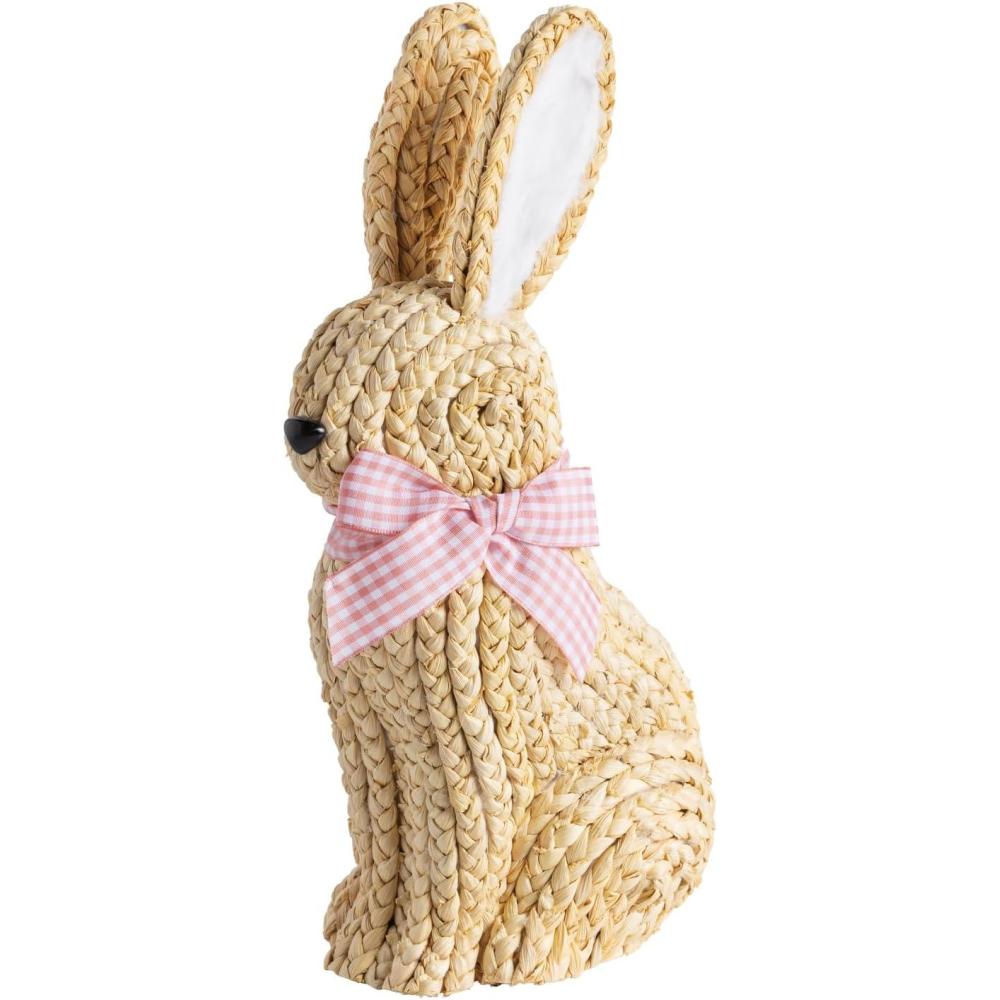 image:imageMud Pie Easter Blue Bow Woven Bunny SitterPink Bow