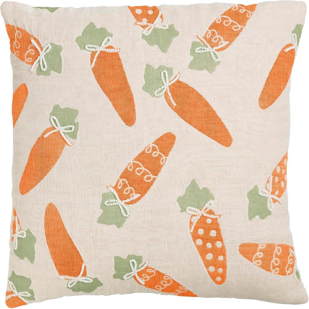 image:imageMud Pie Easter Bunny Jacquard PillowOrange Carrot