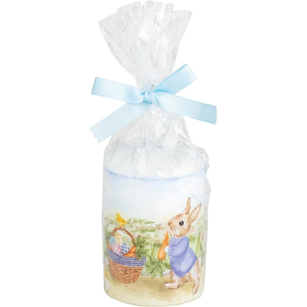 image:imageMud Pie Easter Bunny Pillar CandleGreen Easter Scene
