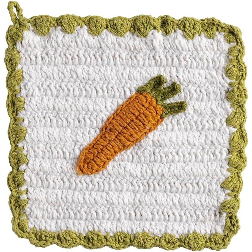 image:imageMud Pie Green Check Crochet Pot HolderOrange Carrot