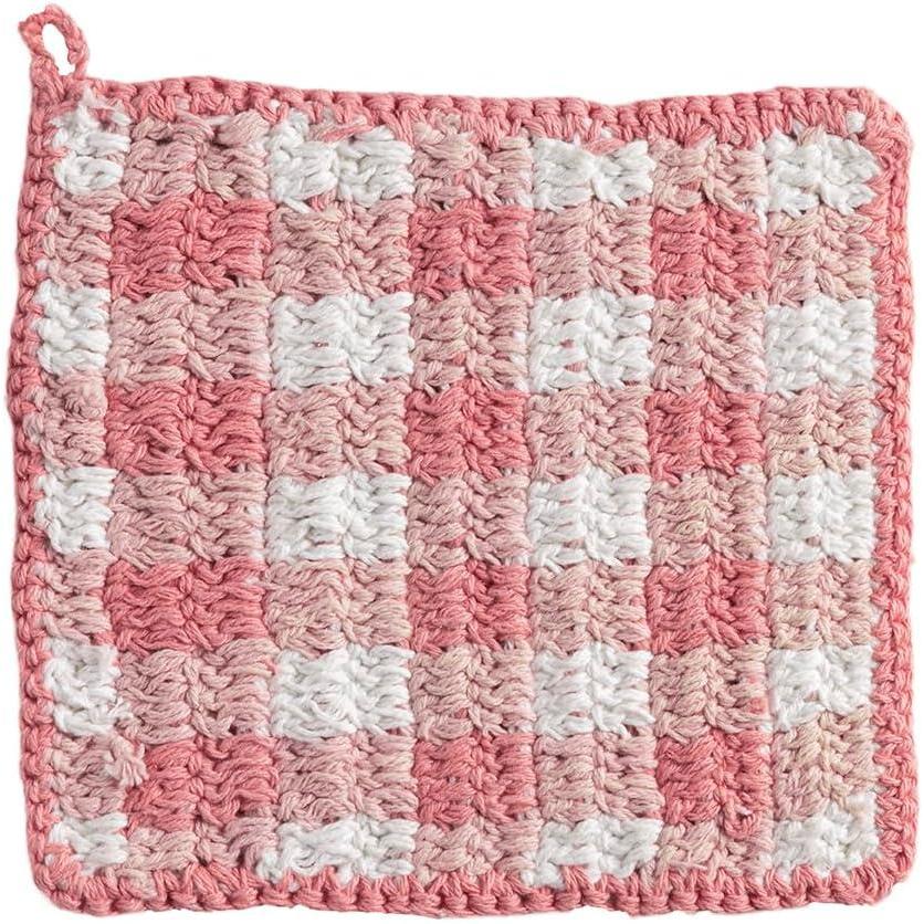 image:imageMud Pie Green Check Crochet Pot HolderPink Check