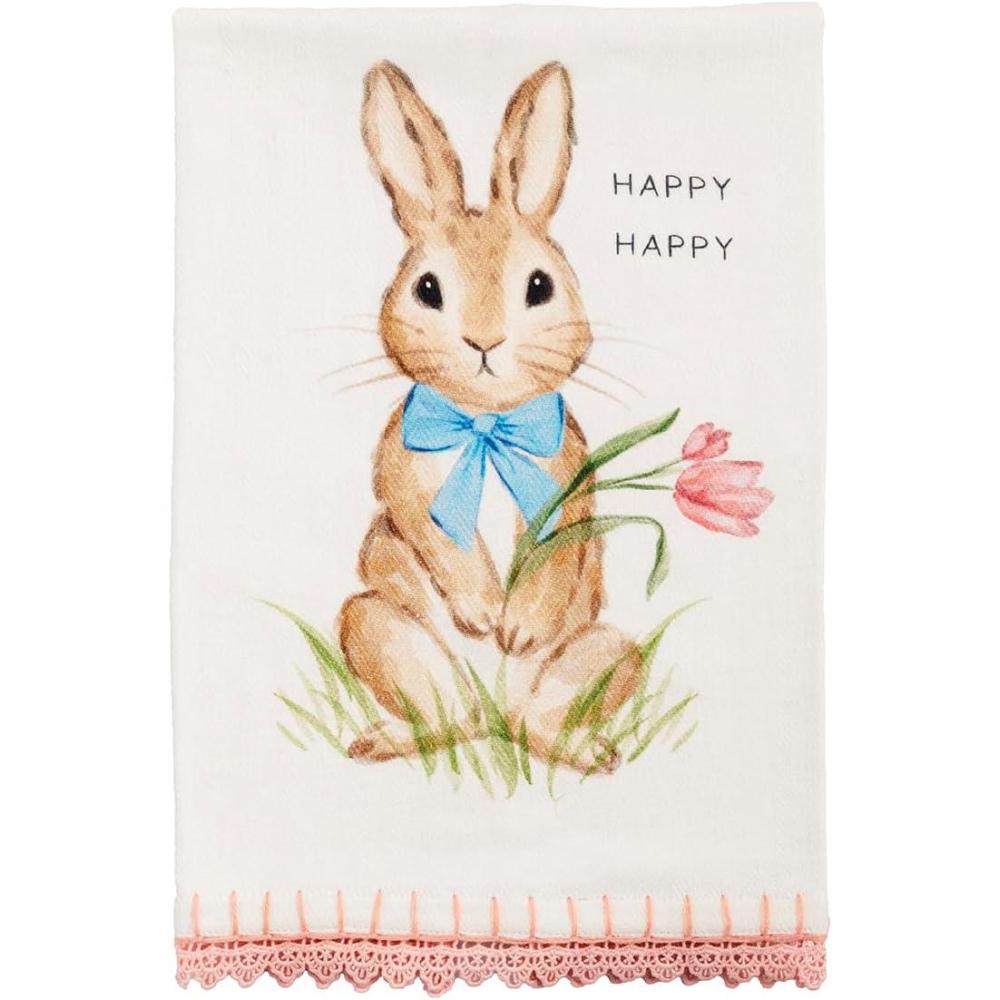 image:imageMud Pie Happy Happy Easter Bunny Printed TowelHappy Happy