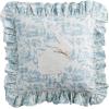Mud Pie Toile Easter Bunny Lumbar Pillow(Blue Single Bunny)