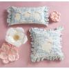 Mud Pie Toile Easter Bunny Lumbar Pillow(Blue Single Bunny)