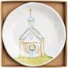 Mud Pie Boxed Three Cross Trinket Dish(White-Church)