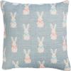 Mud Pie Easter Bunny Jacquard Pillow(Blue Bunny)