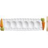 Mud Pie Easter Small Bunny Deviled Egg Tray and Fork Set(White with Carrot)