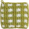 Mud Pie Green Check Crochet Pot Holder(Green Check)