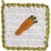 Mud Pie Green Check Crochet Pot Holder(Orange Carrot)