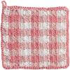 Mud Pie Green Check Crochet Pot Holder(Pink Check)