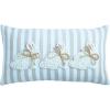 Mud Pie White Easter Lumbar Pillow(White Triple Bunny)