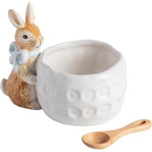 Mud Pie Easter Blue Bow Bunny Dish