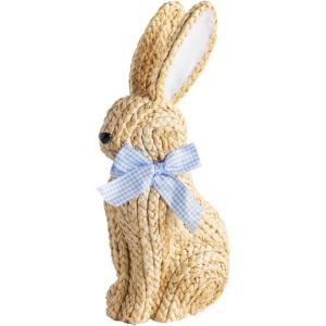 Mud Pie Easter Blue Bow Woven Bunny Sitter(Blue Bow)