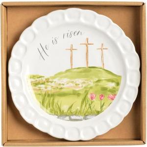Mud Pie Easter Boxed Cross Plate