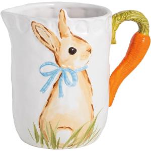 Mud Pie Easter Bunny Carrot Handle Pitcher