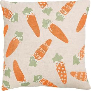Mud Pie Easter Bunny Jacquard Pillow(Orange Carrot)