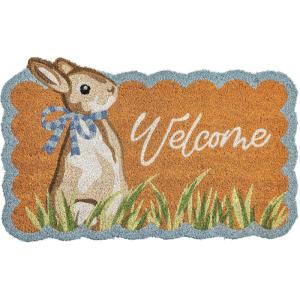 Mud Pie Easter Bunny Welcome Scalloped Doormat