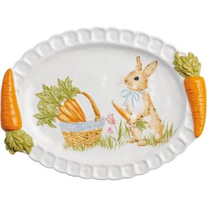 Mud Pie Easter Carrot Handle Platter