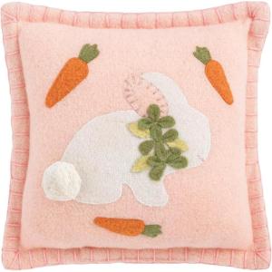 Mud Pie Easter Eggs Felted Mini Pillow(Pink)