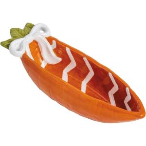 Mud Pie Easter Orange Polka Dot Carrot Candy Tidbit Bowl(White Stripe)