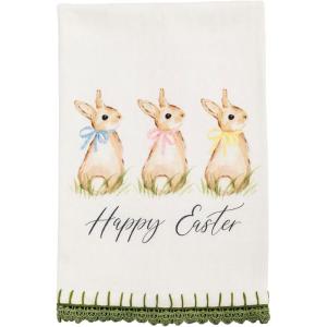 Mud Pie Happy Happy Easter Bunny Printed Towel(Happy Easter)