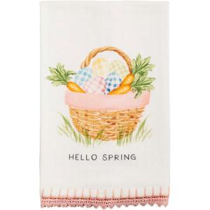 Mud Pie Happy Happy Easter Bunny Printed Towel(Hello Spring)