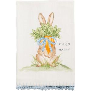 Mud Pie Happy Happy Easter Bunny Printed Towel(Oh So Happy)