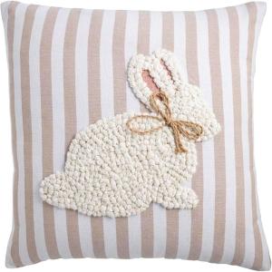 Mud Pie White Easter Lumbar Pillow(White Single Bunny)
