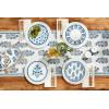 Mud Pie Block Print Tray And Tidbit; tray 6 3/4″ x 11 1/4″ | tidbit 2″ x 3 3/4″ dia | spreader 5 1/4″