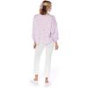 Mud Pie womens Conway Women’s French Terry Pullover Sweatshirt(Lilac Stripe)
