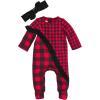 Mud Pie baby-girls Mud Pie Baby Girl Sleeper(Velvet Buffalo Check)