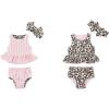 Mud Pie Girls Reversible Swimsuit & Headband Set(Leopard)