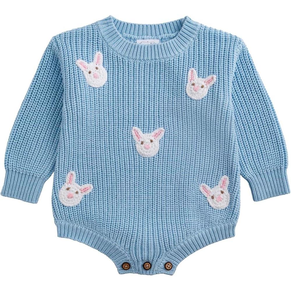 image:imageMud Pie Baby Boy Blue Bunny Sweater Bubble