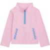 Mud Pie Toddler Girl Quarter Zip Pullover with RIC Rac(Pink)