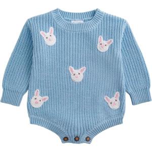 Mud Pie Baby Boy Blue Bunny Sweater Bubble