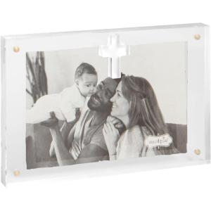 Mud Pie Horizontal Acrylic Cross 4″x6″ Picture Frame(WHITE)