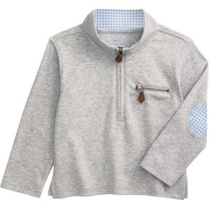 Mud Pie Toddler Boy Quarter Zip Pullover(Grey)