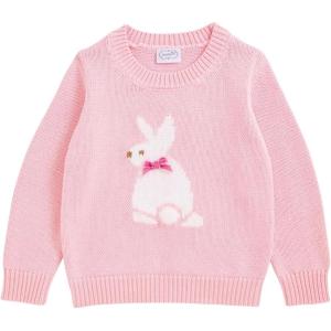 Mud Pie Toddler Girl Pink Crew Neck Easter Bunny Sweater