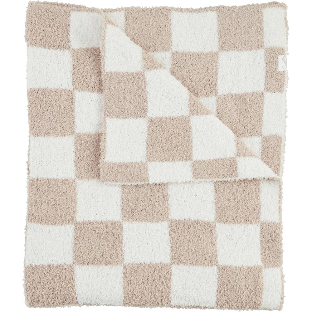 image:imageMud Pie Childrens Taupe Check Chenille Blanket