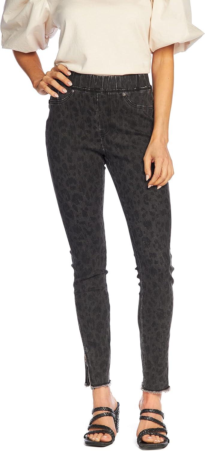 image:imageMud Pie Jetta Zipper Womens Jeans Medium Black Leopard